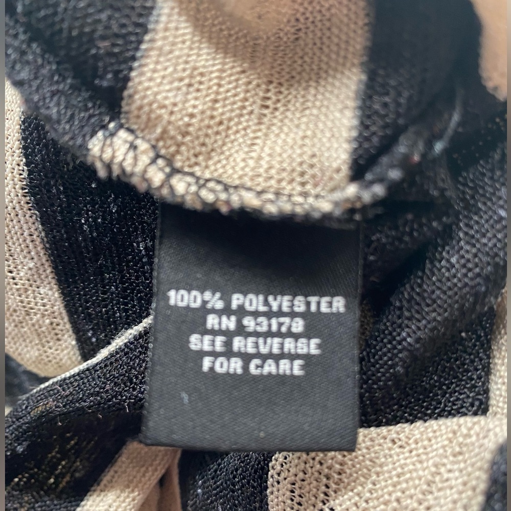 Premise Studio Black and Tan/Beige Striped Lightweight Open Cardigan‎ Large/L E - Picture 4 of 4